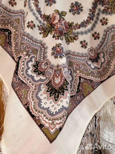 Павловопосадский платок шаль шерсть 100
