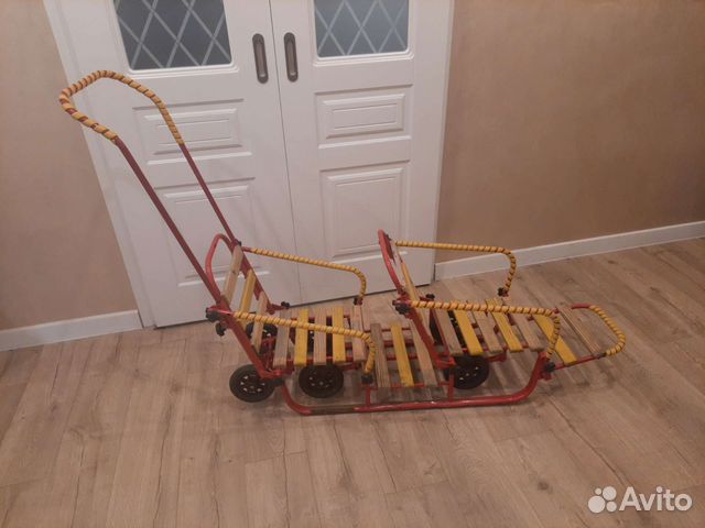 Санки для двойни с колесами