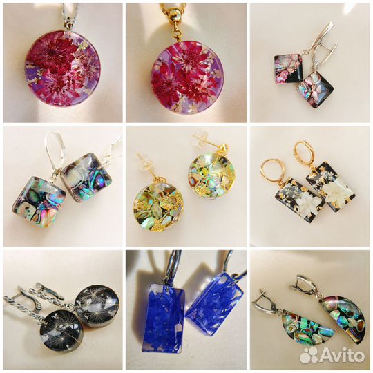 Серьги из эпоксидной смолы