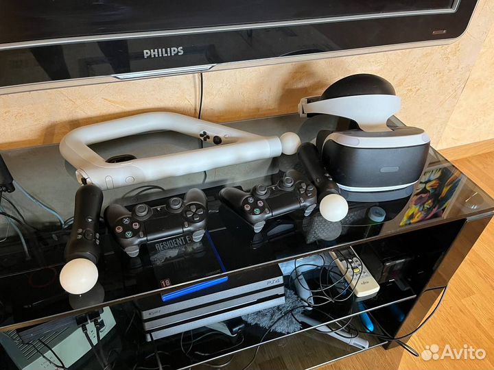 PS4 PRO 1TB + VR + Aim + Наушники + 29 Игр (VR)