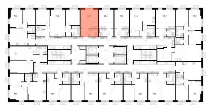 Квартира-студия, 23,8 м², 30/33 эт.