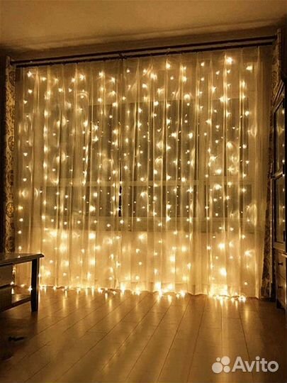 Гирлянда штора 33 метра. Новая