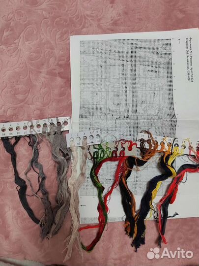 Остатки от набора вышивки крестиком