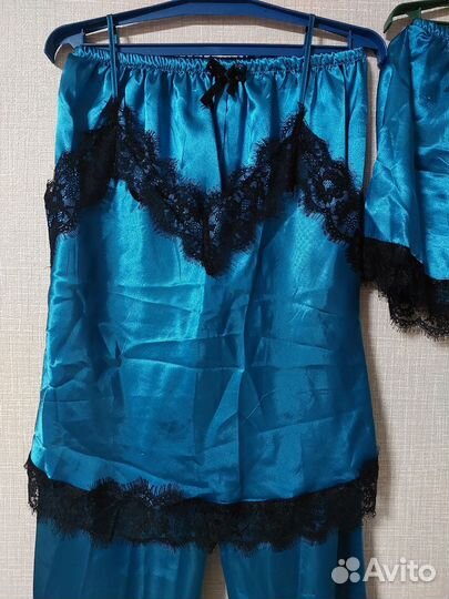 Пижама тройка, 50-52 р,ткань шелк