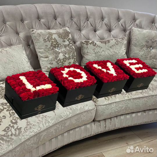 Композиция из роз в коробке 668