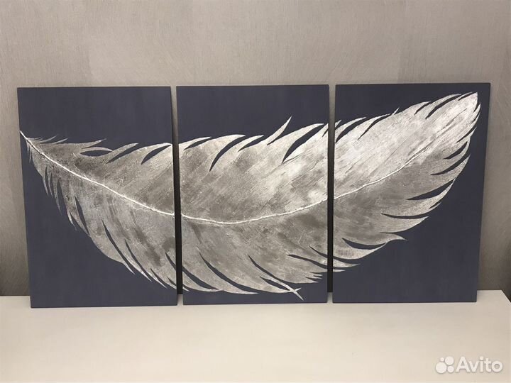 Интерьерная картина «Перо» большая 60*120 см
