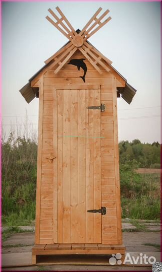 Уличный туалет деревянный ELE1006