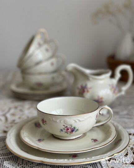 Винтажные чайно-кофейные пары и тарелки, Edelstein