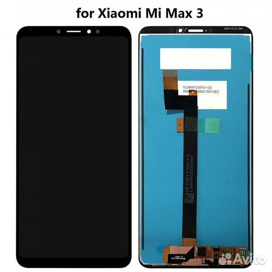 Дисплей Стекло Xiaomi MI Max 3 Черный Белый