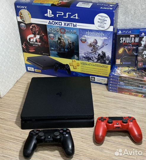 Sony PS4 Slim 1TB PlayStation 4 Гарантия + 40 Игр