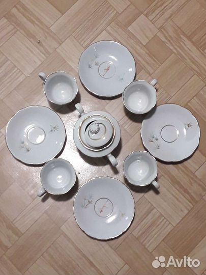 Сервиз кофейный на 4 персоны (фарфор, Корея)