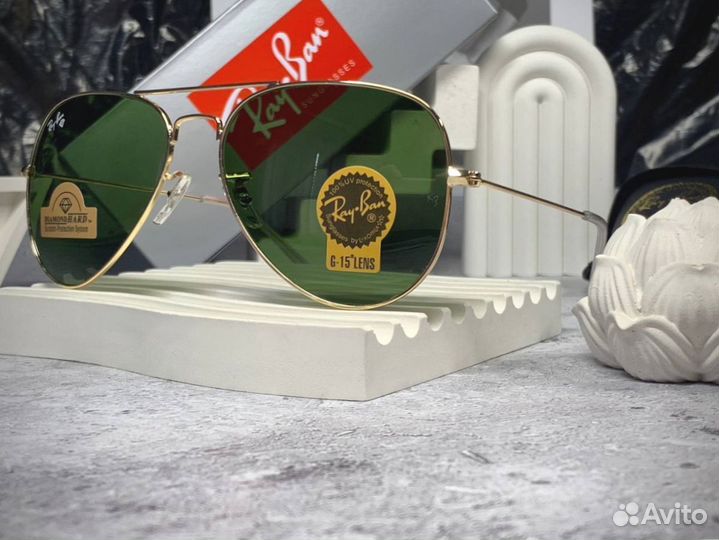 Очки Ray Ban Aviator золотые