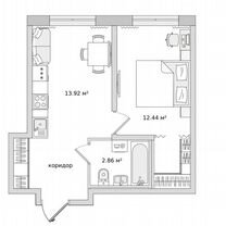 1-к. квартира, 39,5 м², 1/17 эт.