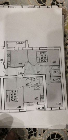 2-к. квартира, 51 м², 4/10 эт.