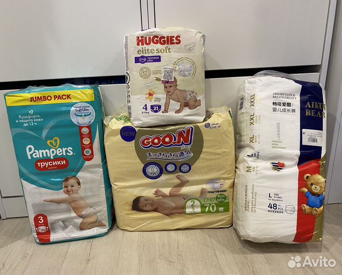 Подгузники, трусики goon,huggies elite soft S, M,L