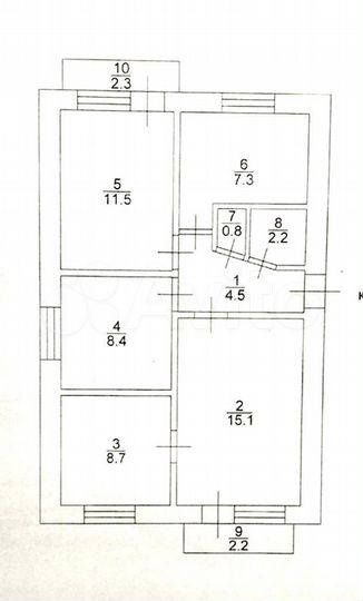 4-к. квартира, 58,5 м², 2/5 эт.