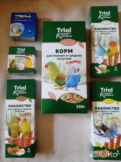 Корм рио, триол, для волнистых попугаев,грызунов