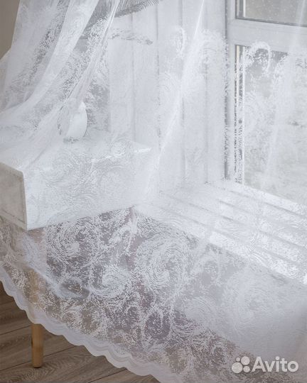 Микросетка с орнаментом тюль Элиза