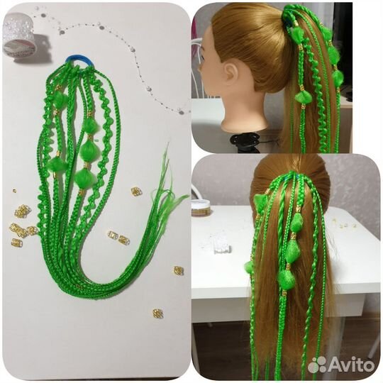 Афрокосы на резинке