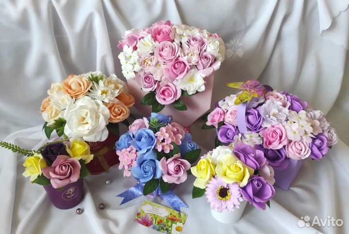 Букет роз из мыла