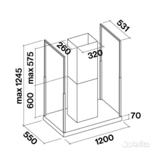 Вытяжка falmec europa isola fasteel 120 IX (800) ECP ceui20.E10P2#zzzx491F