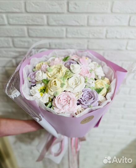 Зефирный букет зефир цветы