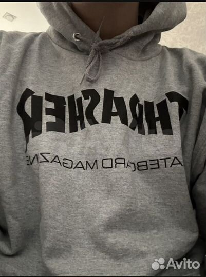 Худи Thrasher серое