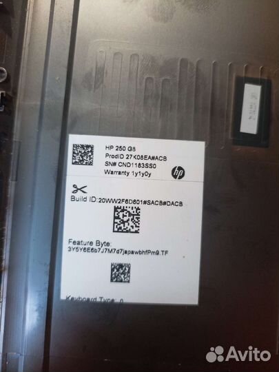 Ноутбук hp 250 на запчасти