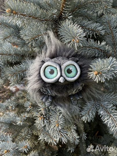 Совушка в смешанной технике