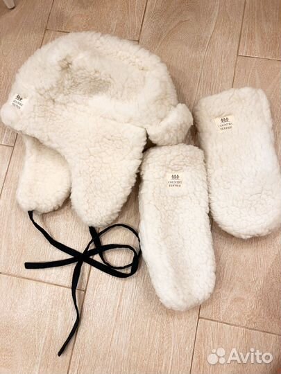 Ушанка и варежки country textile