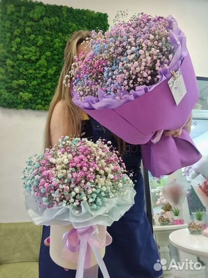 Букет и коробка из гипсофилы