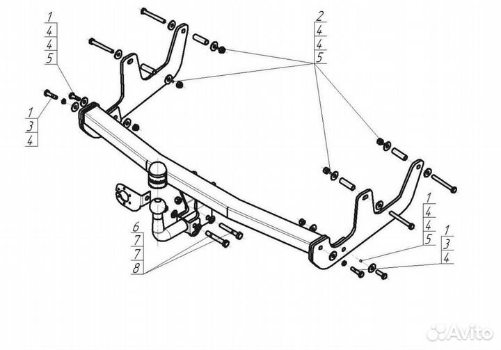 Фаркоп Motodor 91706-A Renault Sandero 2009-2014