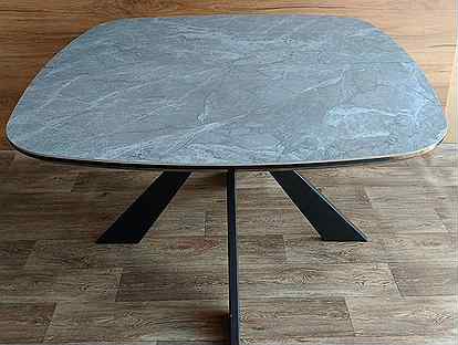 Стол кухонный керамика серый Лоренцо 120-160 см