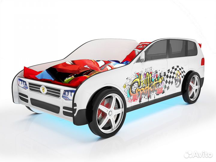 Кровать-машина Джип Туарег с колесами (2шт.) и под