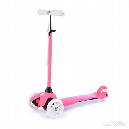 Самокат трёхколёсный rocket R0090, белый, розовый