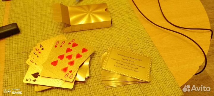 Карты игральные с напылением чистого золота