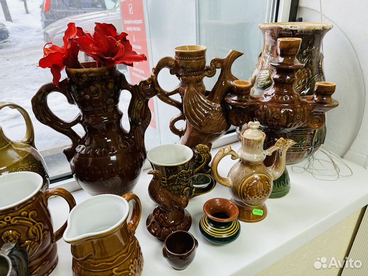 Керамические подсвечники, кувшины