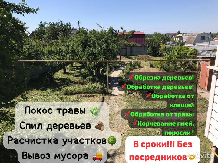 Покос травы, Расчистка участков, Вывоз мусора