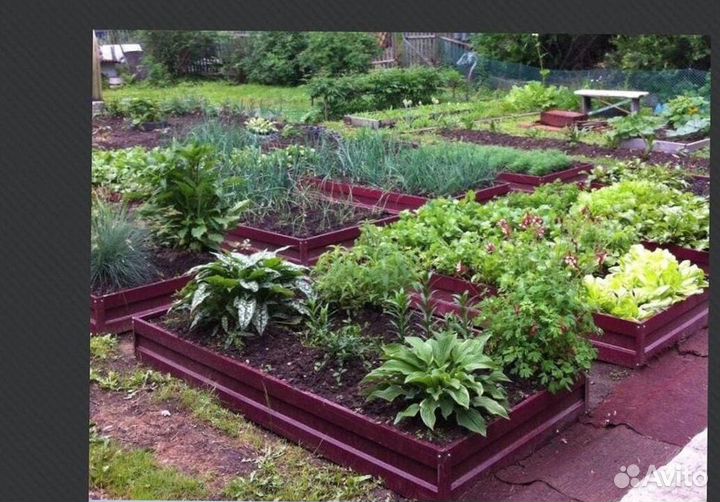 Грядка темно-красная 1м х 4м х 22см