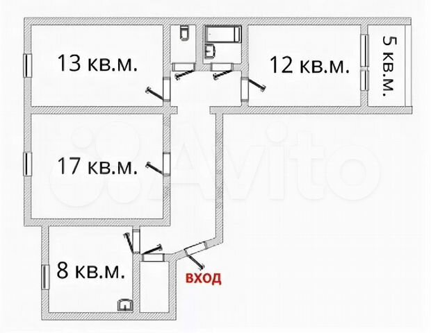 121 планировка 2 комнатной квартиры 3-к. квартира, 64 м², 9/10 эт. на продажу в Барнауле Купить квартиру Авито