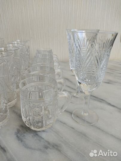 Хрустальные стопки, кружки, бокалы. СССР