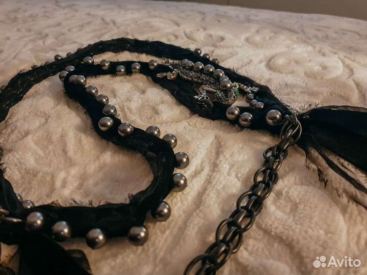 Жемчужный пояс Lanvin с ящерицей