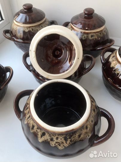 Горшок для запекания, глиняный 6 шт