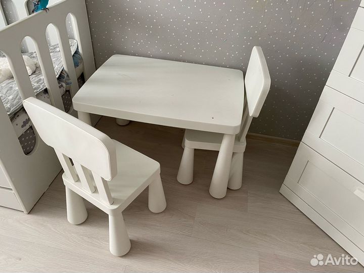 Стол детский и 2 стула IKEA