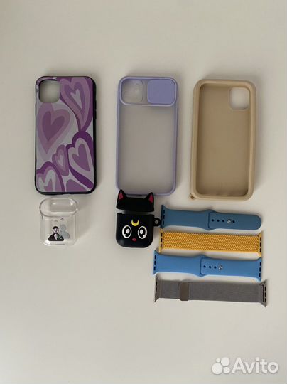 Чехлы iPhone 11, кейсы airpods, ремешки applewatch