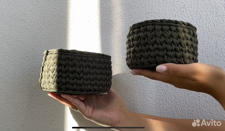 Набор корзин из трикотажной пряжи