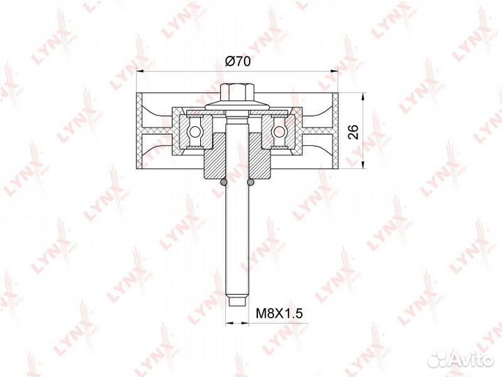 Ролик обводной приводного ремня lynxauto PB-7220