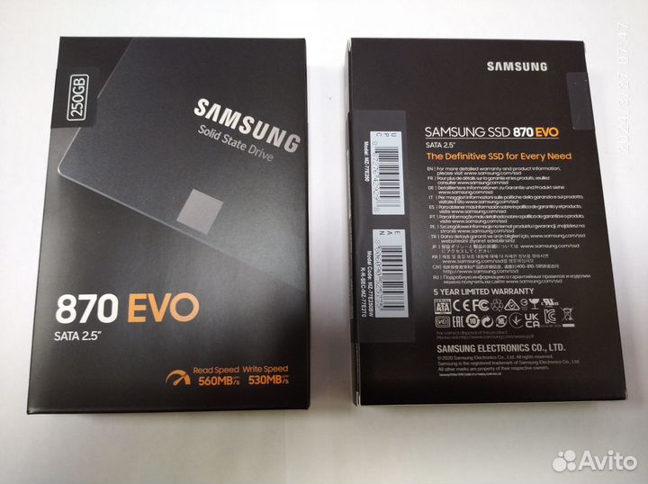 Жесткий диск Samsung SSD 250Gb
