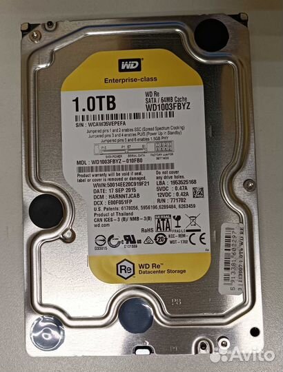 Жесткий диск 1тб WD Enterprise WD1003fbyz 1TB