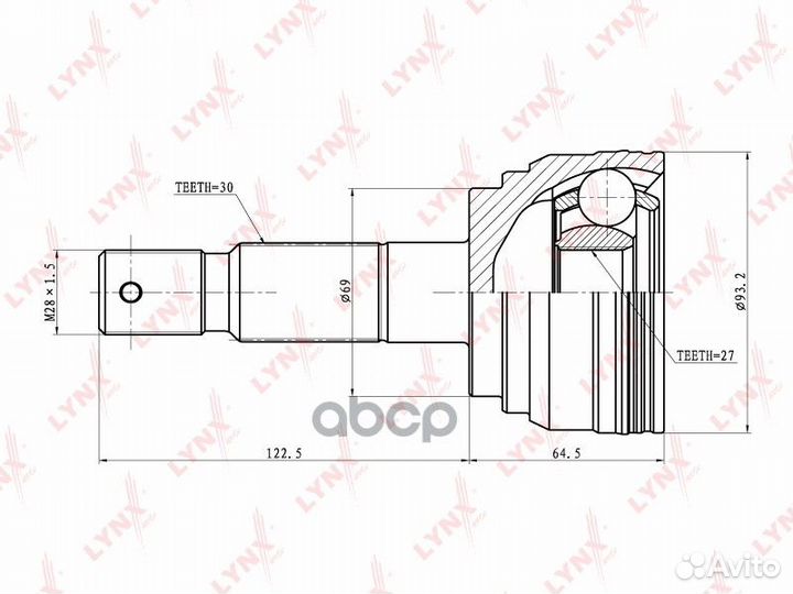 CO-7536 ШРУС lynxauto CO-7536 lynxauto